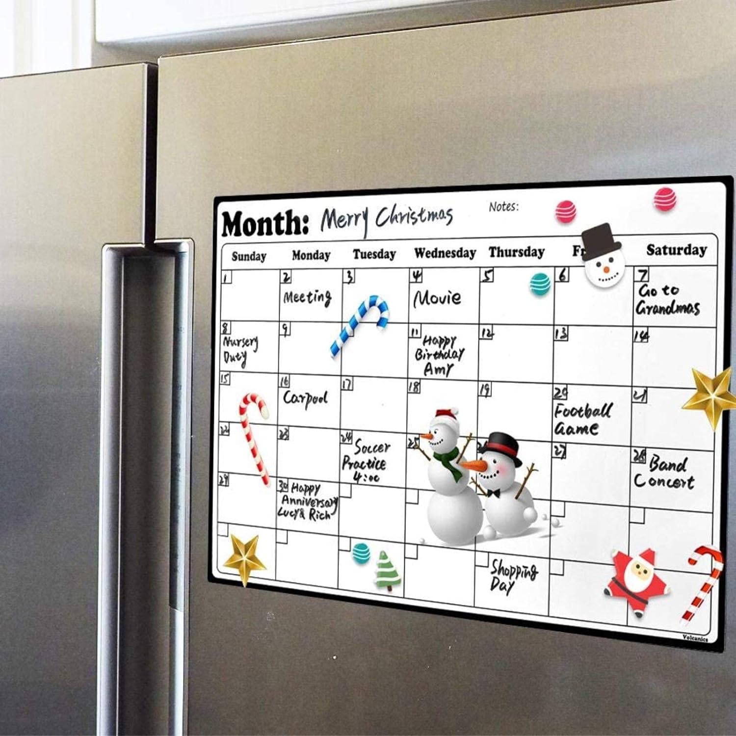 Fridge Calendar Magnetic Dry Erase Calendar Whiteboard Calendar for Refrigerator Planners 16.9 Inches X 11.8 Inches